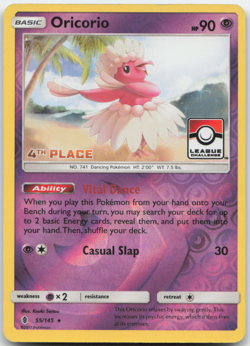 Oricorio 55/145 League 4th Place Promo Pokemon Card LP - Image 1