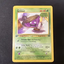 VTG Pokemon Team Rocket 1st Ed Grimer 57/82 Regular Common LP Good - Image 1