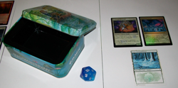 Bloomburrow Tin w/20x Mixed Foil cards 1x Oversized D20 & 1x Snow Land MTG - Image 2