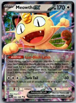 Meowth ex 062/088 Double Rare Perfect Order Pokemon Holo Near Mint - Image 1