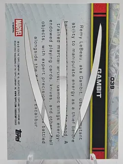 2026 Topps Chrome Marvel #039 Clawed GAMBIT Black Wolverine Adamantium /10 SSP - Image 2