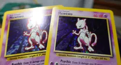 Mewtwo 10/102 Base Set Error/Variant Black Ray Mewtwo Pokemon Card LP - Image 5