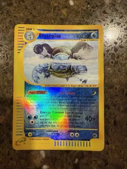 Pokemon 2002 Expedition Base Set Blastoise Reverse Holo Rare Card #004/165 HP - Image 1