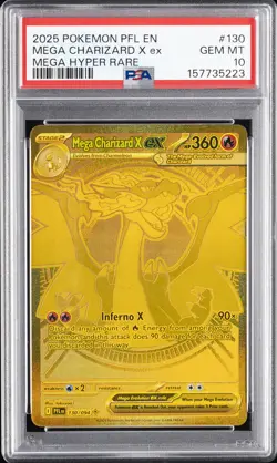 2025 POKEMON PFL EN-PHANTASMAL FLAMES MEGA HYPER RARE MEGA CHARIZARD X EX PSA 10 - Image 1