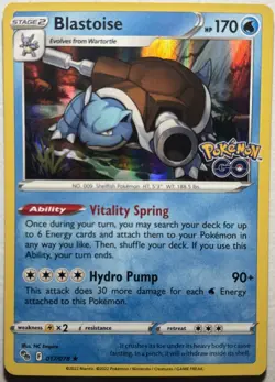 Blastoise Holo Pokemon Sword & Shield Pokemon Go #017 NM - Image 1