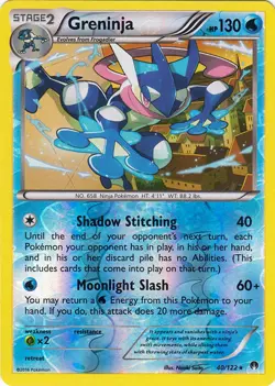 Moderately Played Greninja - 40/122 - Rare - Reverse Holo Pokemon BREAKpoint - Image 1