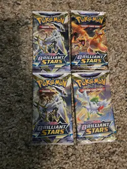 Pokemon TCG Brilliant Stars (x4) Booster Pack Art Set - Image 1
