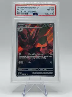 2023 POKEMON OBF EN-OBSIDIAN FLAMES #205 SCIZOR ILLUSTRATION RARE - Image 1