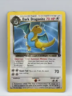 Pokemon TCG Dark Dragonite Card 22/82 Unlimited Non-Holo, Team Rocket Series - Image 1