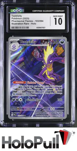 Pokemon TCG 2025 Phantasmal Flames Toxtricity #103/094 Illustration Rare - Image 1