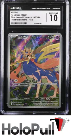 Pokemon TCG 2025 Phantasmal Flames Zacian #100/094 Illustration Rare - Image 1