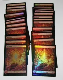 27x Mountain Foil Full Art Land card Duskmourn lot MTG - Image 1