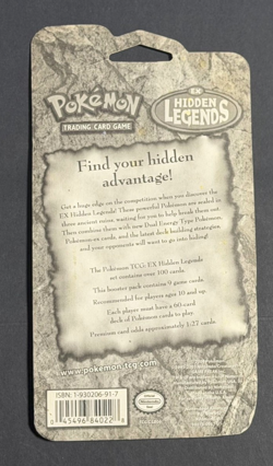 2004 Pokemon ex Hidden Legends SEALED Blister Booster Pack Hanger Regice Art - Image 2