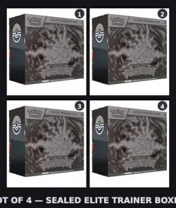Pokemon TCG: 4 x Pitch Black ETB English Factory Sealed ME05 Presale - Image 1