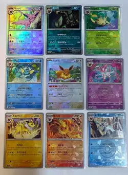 Eevee evolutions set 9 Poke ball Terrastal Festival holo pokemon card Korean - Image 2