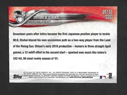 SHOHEI OHTANI + ICHIRO 2018 Topps Update #US153 “Japan’s Finest” Rookie Card RC - Image 2