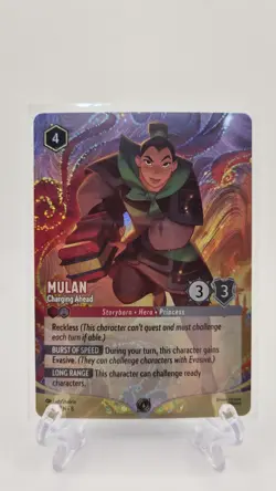 Disney Lorcana Mulan Charging Ahead FOIL Promo DLC Challenge 3/C2 EN NM Rare - Image 1