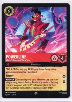 Disney Lorcana Fabled 9 Powerline World's Greatest Rock Star 110/204 Super Rare - Image 1
