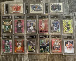 15 Card Lot Football Graded GMA 10 Gem Mint RC, SSP, Parallel, /10, /25, /99 - Image 1