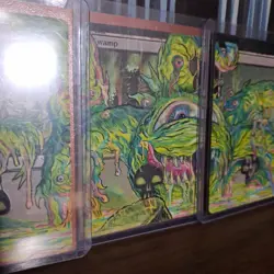MtG Mirrodin Strange Trip 4-Card Swamp Panorama Magic Altered Hand Painted Art - Image 4
