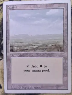 Plains (C) 295 Land Revised Edition Magic: The Gathering Heavily Played - Image 1