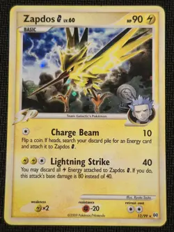 Zapdos G 12/99 -Platinum : Arceus (2009) - Holo - Rare - (NM) - Pokemon TCG Card - Image 1