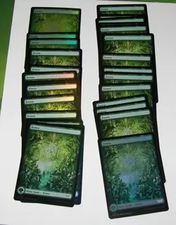 28x Forest Foil Full Art Land card Duskmourn lot MTG - Image 1