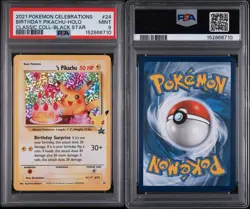 2021 Pokemon Celebrations Classic Black Star Birthday Pikachu Holo 24 PSA 9 MINT - Image 3