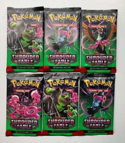 Pokemon TCG Scarlet & Violet Shrouded Fable Sealed Booster Pack Lot of 6 - Image 1