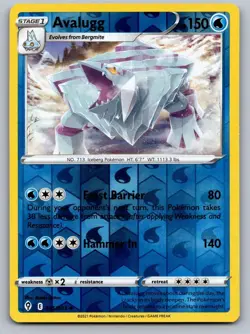 POKEMON EVOLVING SKIES REVERSE HOLO AVALUGG 045/203 NM/Mint PACK FRESH - Image 1