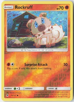 Rockruff 75/131 Common Forbidden Light Pokemon Reverse Holo Near Mint - Image 1