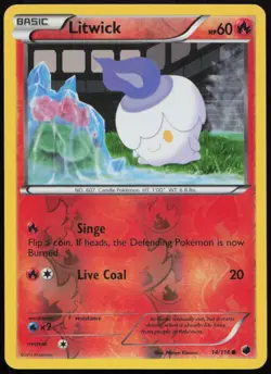 Litwick 14/116 LP Plasma Freeze Common Reverse Holo Pokemon - Image 1