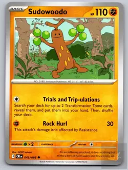 Sudowoodo 043/086 Uncommon ME04: Chaos Rising Pokemon Near Mint - Image 1