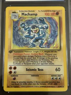 1999 Pokemon Machamp 1st Edition CGC 9 Mint Holo #8 Base Set - Image 2