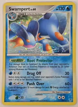 Pokemon TCG Swampert 12/147 Supreme Victors 🔥Water Stomp Swirl Holo🔥 2009 LP - Image 2
