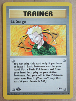 Lt. Surge - 101/132- 1st Edition Non-Holo WOTC TCG-Gym Heroes Set Pokemon Card - Image 1