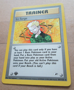 Lt. Surge - 101/132- 1st Edition Non-Holo WOTC TCG-Gym Heroes Set Pokemon Card - Image 5