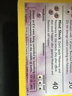 Pokemon Dark Alakazam TCG Rare Holo Card 1/82 Team Rocket Series LP Vintage - Image 5