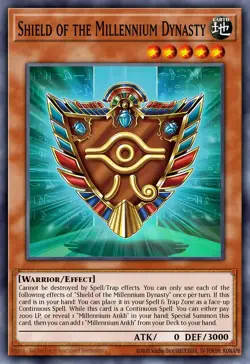 YUGIOH MP25-EN078 Shield of the Millennium Dynasty Prismatic Secret Rare 1st Edi - Image 1