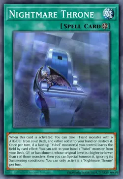 YUGIOH MP25-EN072 Nightmare Throne Prismatic Secret Rare 1st Edition NM - Image 1