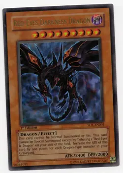 Yugioh TCG Red Eyes Darkness Dragon Ultra Rare SD1-EN001 NM - Image 1