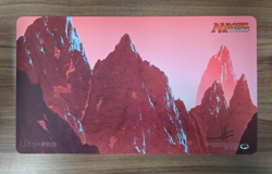 Magic the Gathering Unhinged Mountain Playmat John Avon Signed - Image 1
