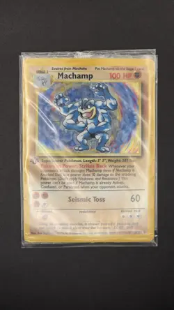 Pokemon TCG Machamp Holo 1st Edition Base Set Rare Card 8/102 Sealed - Image 3