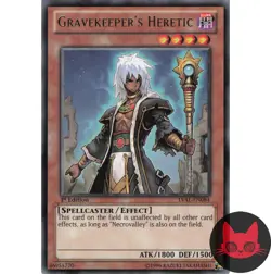 Yugioh Gravekeeper's Heretic LVAL-EN084 Rare 1st Edition NM - Image 1