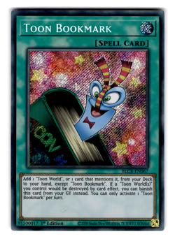 YUGIOH TOON BOOKMARK SECRET NEAR MINT 1ST EDITION BLCR-EN067 - Image 1