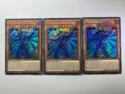 3 x The Chaos Creator BLCR-EN070 Secret Rare 1st Edition YuGiOh Playset NM - Image 1