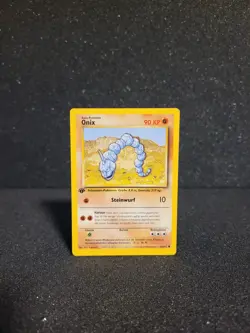 Pokemon Karte Onix - 1. Edition Near Mint+ - 56/102 Basis Set - Image 1