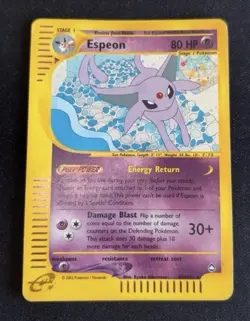 Pokemon Card-Espeon-Aquapolis-Holo-H9/H32-ENG-PL - Image 1