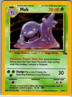 Muk 13/62 Holo Fossil - Pokemon Card - NM - Image 1