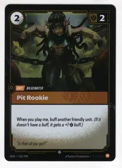 Riftbound League Of Legends Origins Foil Card OGN 136 Pit Rookie - Image 1